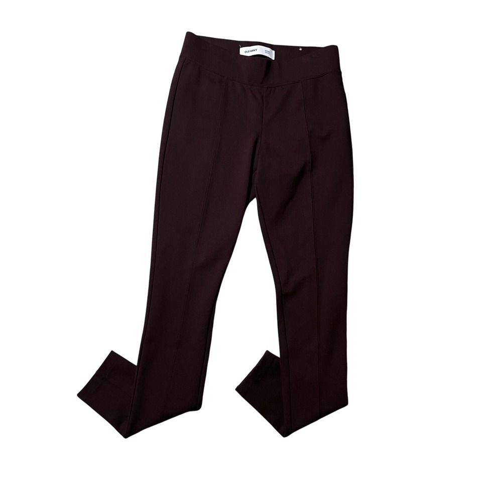 Old Navy Stevie High Rise Pintuck Ponte Knit Pants Burgundy Plum Womens XS